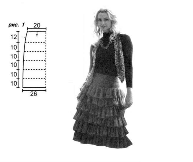 Синяя юбка из мохера схема 2-1