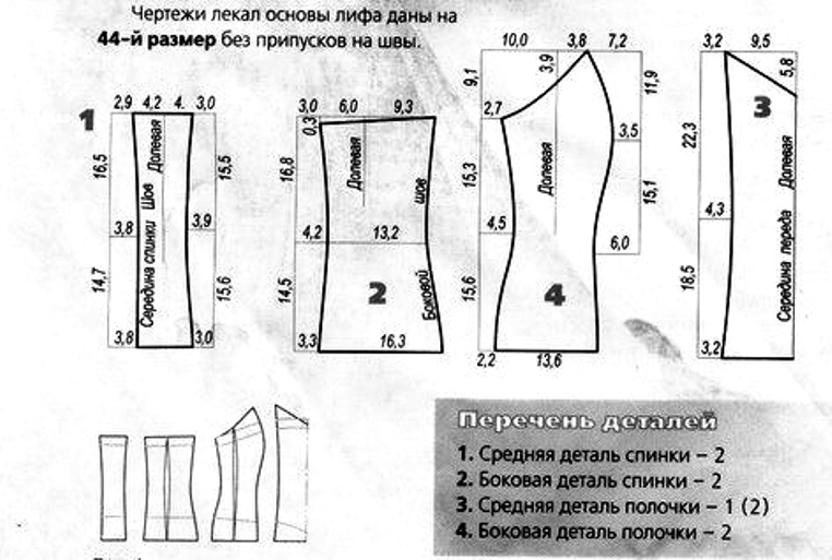 Свадебные платья детали чертежа