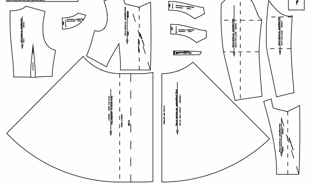 Выкройка приталенного платья с расклешённой книзу юбкой