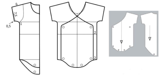 боди для новорожденного выкройка