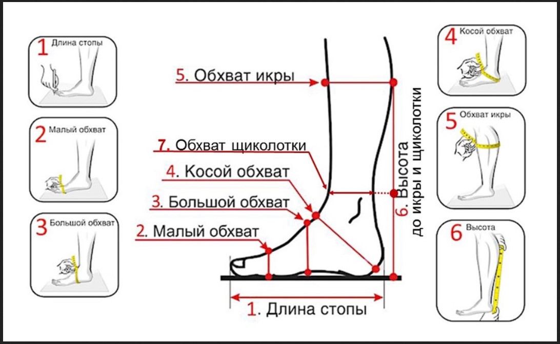 бурки мерки ноги для сапог