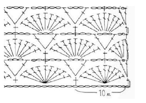 манишка крючком женская ракушка 2