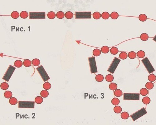 плести браслет из бисера Модель 2-1