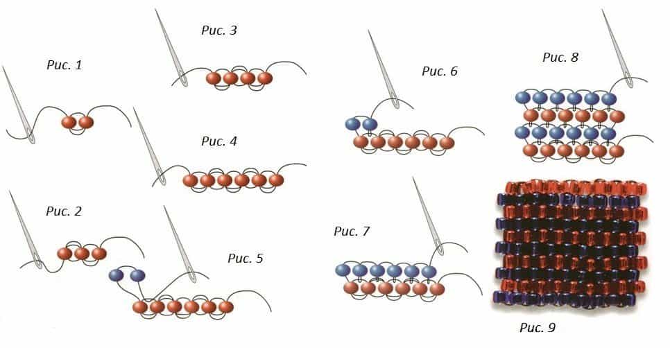 кирпичное плетение бисером
